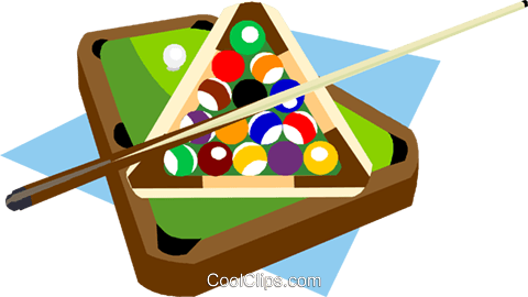 480x270 Billiard Table With Balls And Cue Royalty Free Vector Clip Art
