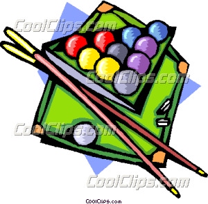 300x295 Pool Table With Ball And Cues Clip Art