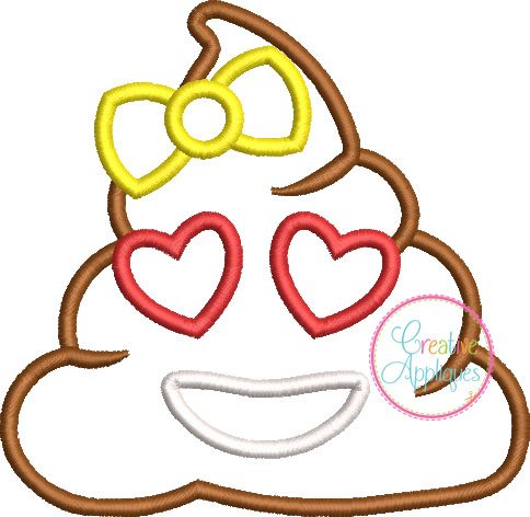 484x472 Girl Poop Emoji Applique