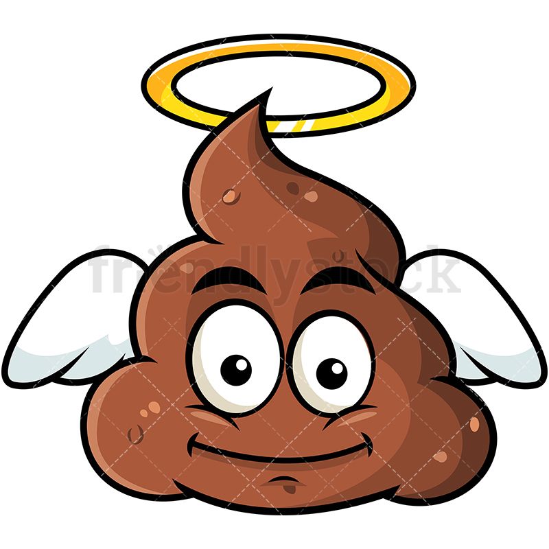 800x800 Winged Angel Poop Emoji Cartoon Vector Clipart Emoji, Angel