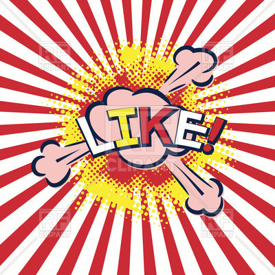 400x400 Word Like In Pop Art Style On Bright Striped Background Royalty