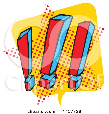450x470 Clipart Of A Comic Styled Pop Art Exclamation Point Word Bubble