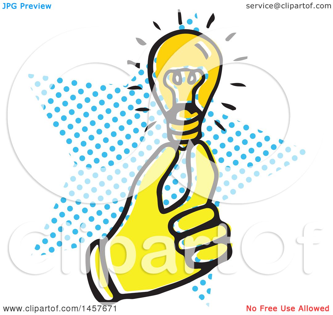 1080x1024 Clipart Of Poprt Styled Yellow Hand Holding Lightbulb Over