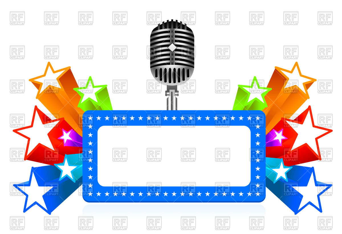 1200x822 Retro Frame With Microphone Royalty Free Vector Clip Art Image
