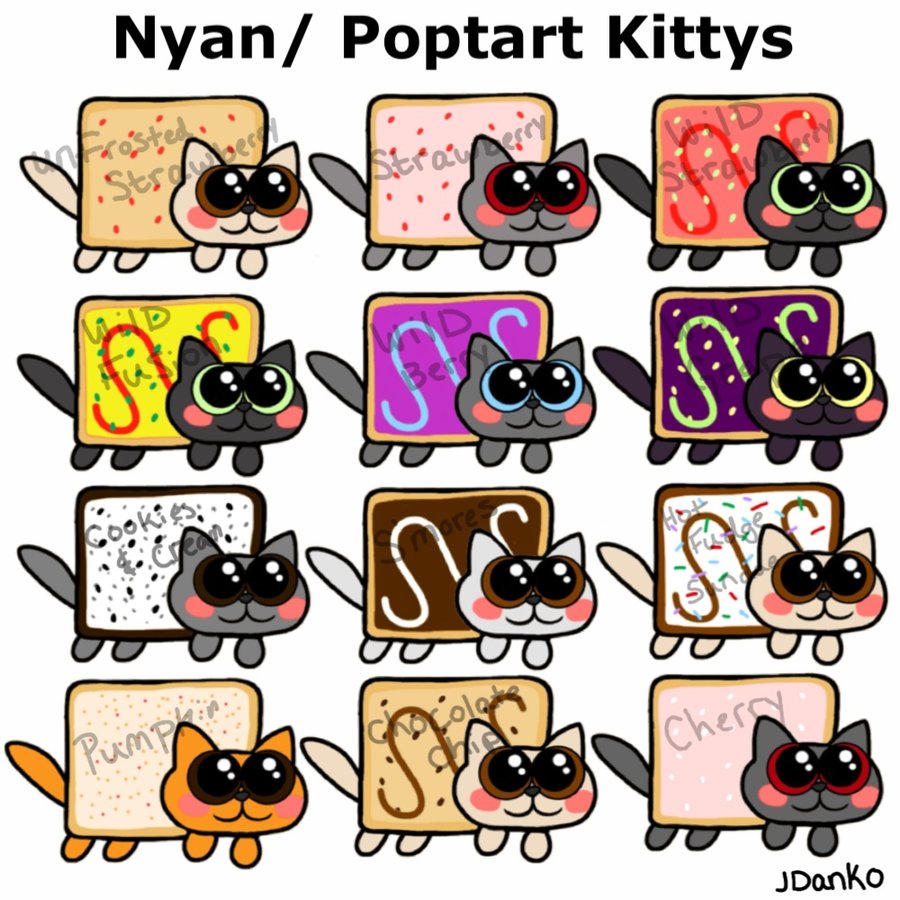 900x900 Nyan Pop Tart Kittys By Jdanko