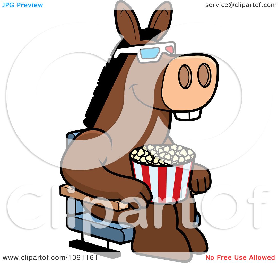 1080x1024 Clipart Donkey Eating Popcorn And Watching A 3d Movie