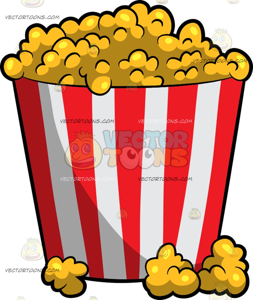 864x1024 A Bucket Of Movie Theater Popcorn Cartoon Clipart Vector Toons