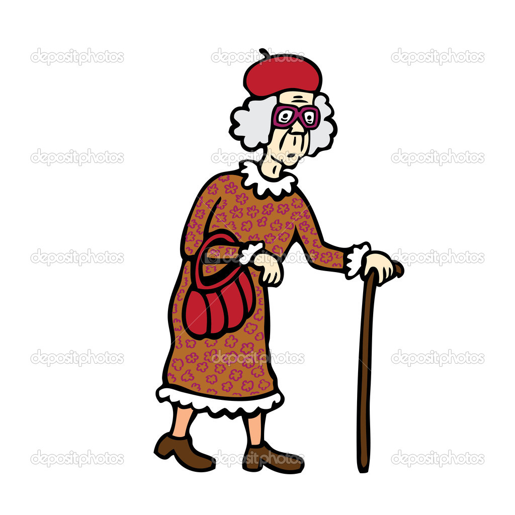 1024x1024 Old Lady With Walker Clipart
