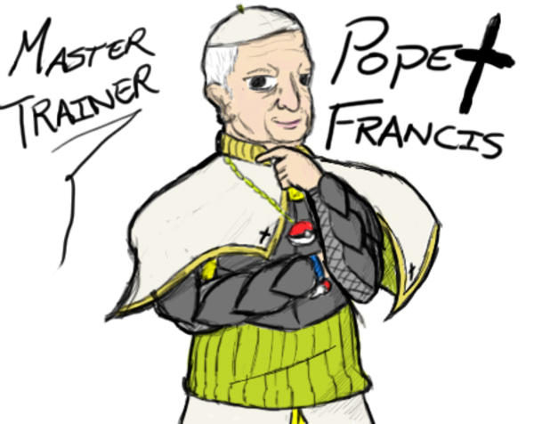 600x476 Pokemon Trainer Pope Francis Fake Battles Know Your Meme