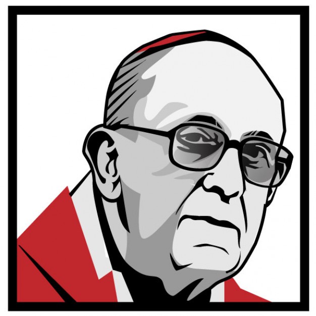 626x626 Pope Francis Portrait Vector Illustration Vector Free Download