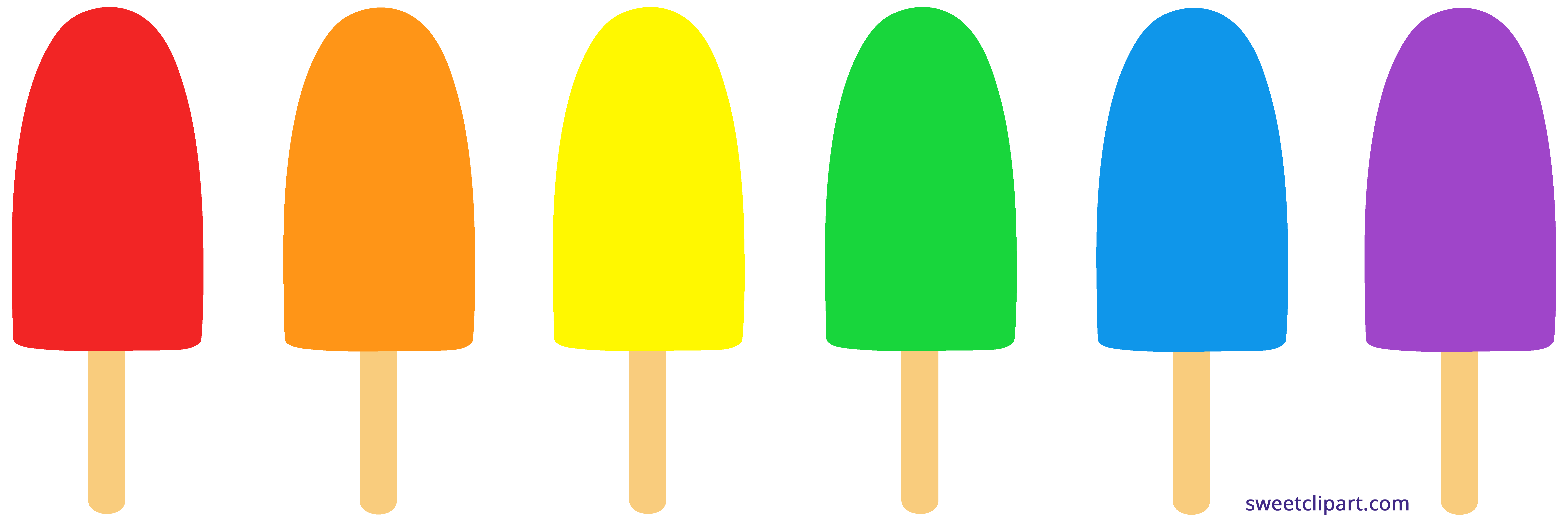 7945x2645 Rainbow Popsicles Clipart