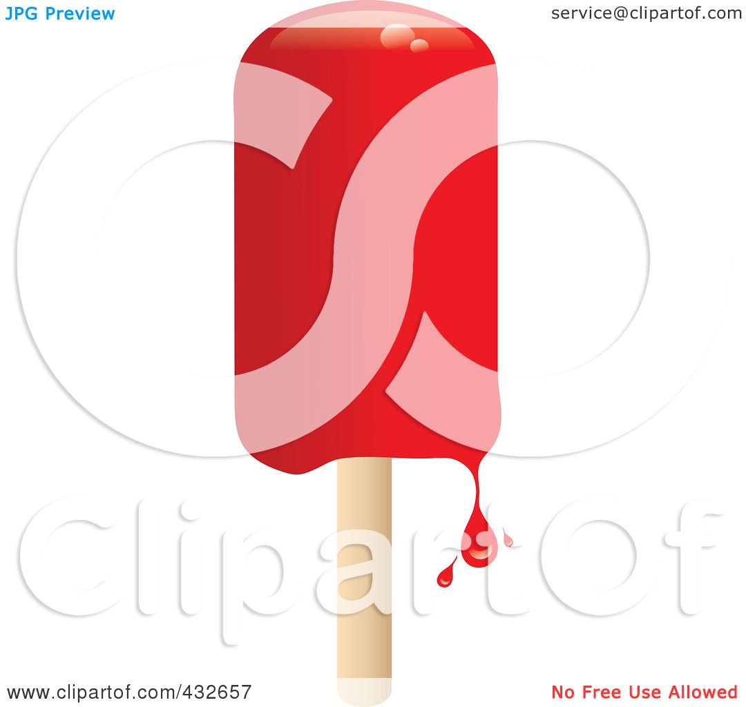 1080x1024 Royalty Free (Rf) Clipart Illustration Of A Dripping Red Popsicle