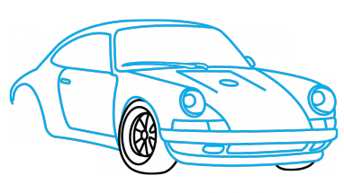 382x215 How To Draw Porsche 911 Classic, A Car, Easy Step By Step Drawing