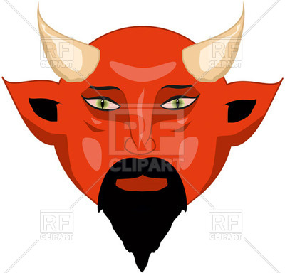 400x384 Portrait Of Devil, Red Satan Face Royalty Free Vector Clip Art