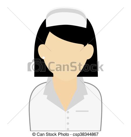 450x470 Simple Flat Design Nurse Portrait Icon Vector Illustration Clip