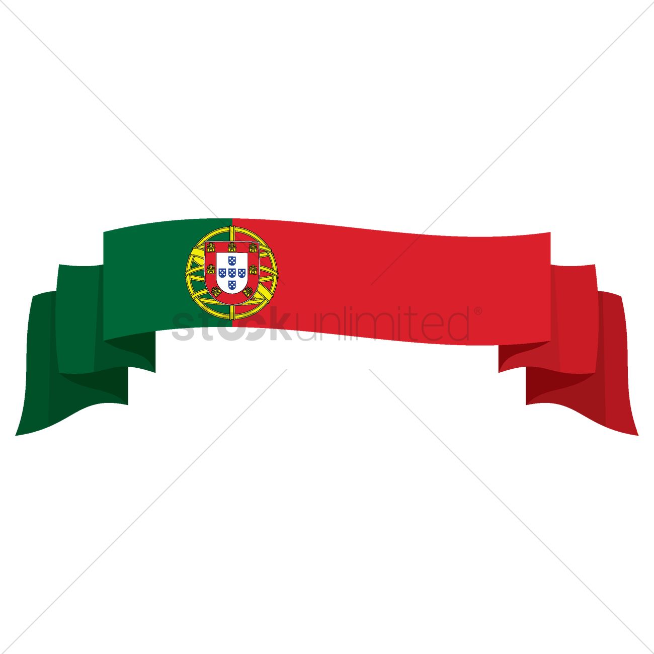 1300x1300 Portugal Flag Banner Vector Image