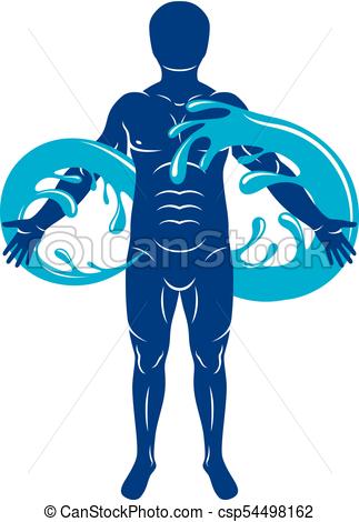 323x470 Vector Graphic Illustration Of Muscular Human, Mystic Clip Art