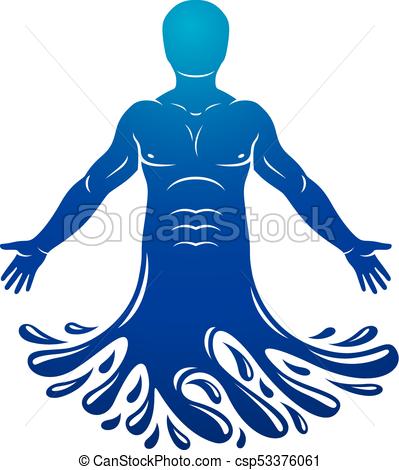 399x470 Vector Illustration Of Human, Athlete. Poseidon The God Of Clip