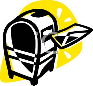 300x278 An Envelope At A Post Office Drop Box Clipart Image