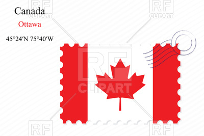 400x267 Postage Stamp With Flag Of Canada Royalty Free Vector Clip Art