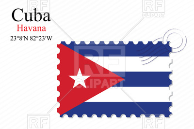 400x267 Postage Stamp With Flag Of Cuba Royalty Free Vector Clip Art Image