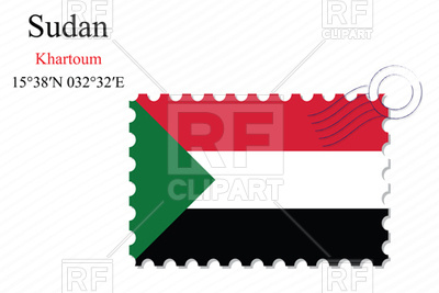 400x267 Postage Stamp With Flag Of Sudan Royalty Free Vector Clip Art