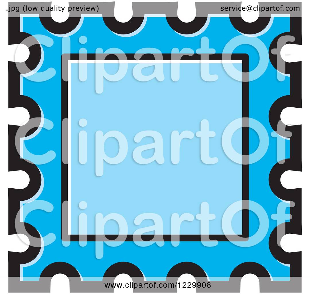 1080x1024 Clipart Of A Blue Postage Stamp Or Frame Icon
