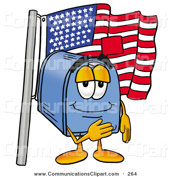 600x620 Communication Clipart Of A Happy Blue Postal Mailbox Cartoon