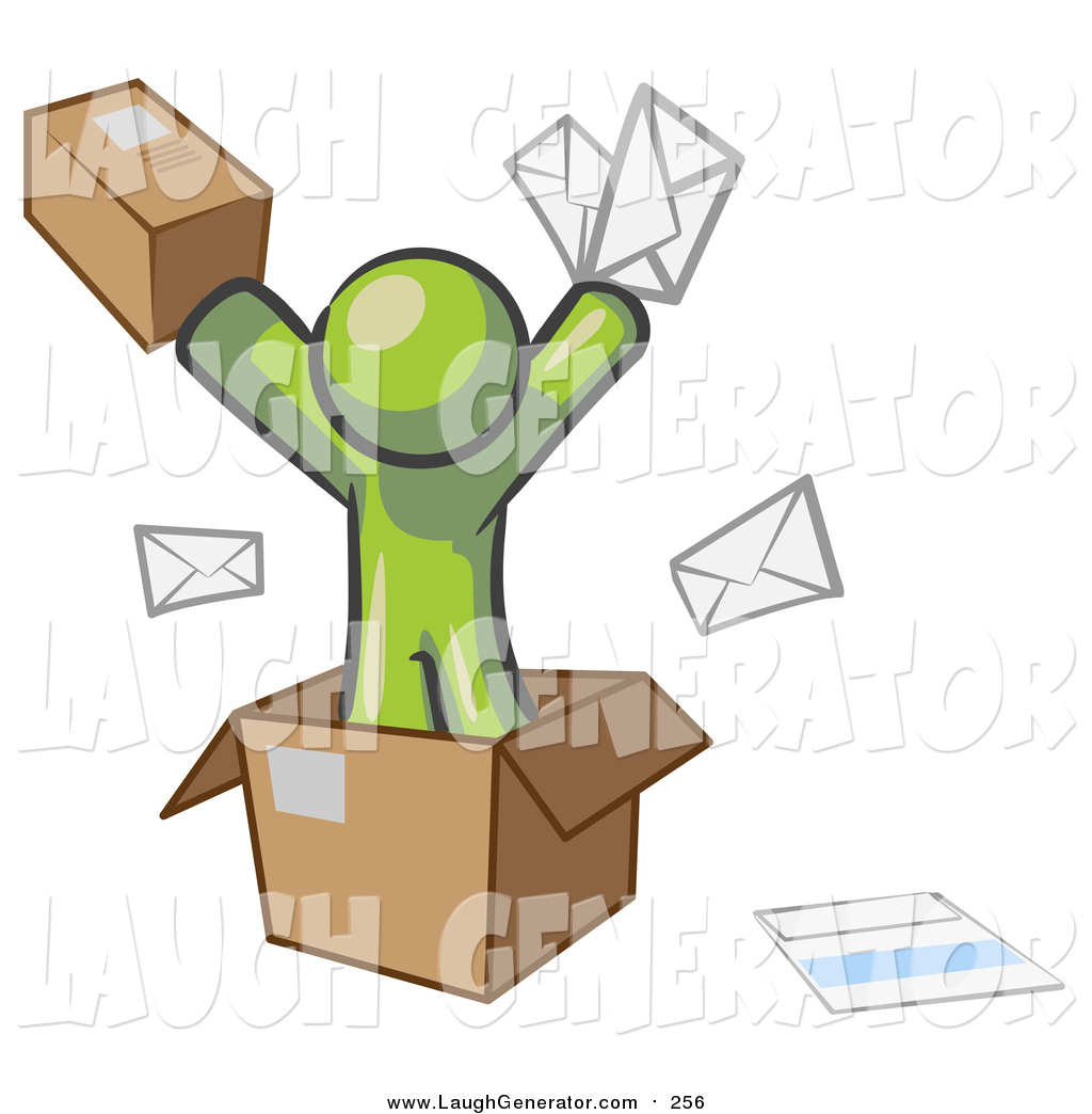 1024x1044 Humorous Clip Art Of A Green Man Going Postal With Parcels