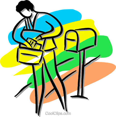 475x480 Postal Worker Delivering The Mail Royalty Free Vector Clip Art