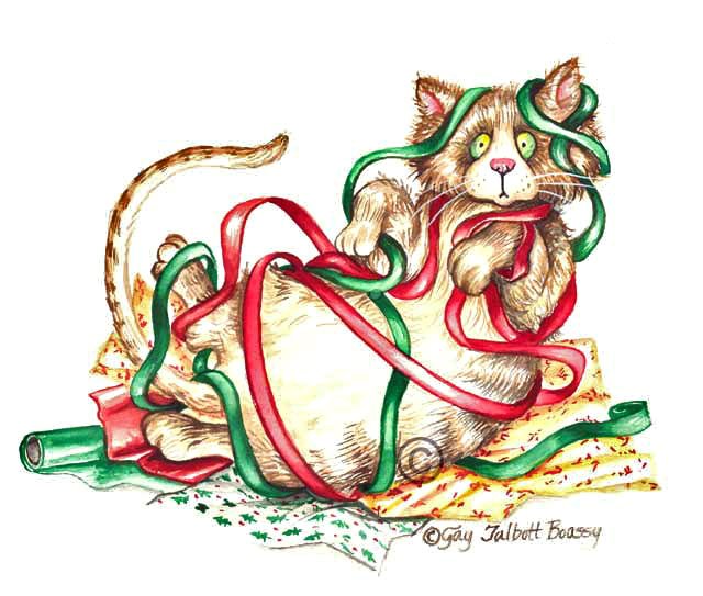 640x543 Christmas Cat Clipart