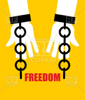 337x400 Freedom Poster, Broken Fetters Royalty Free Vector Clip Art Image