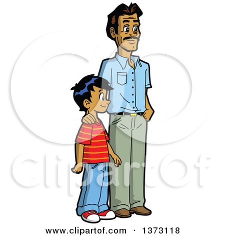 450x470 Happy Casual Indian Father And Son Standing Posters, Art Prints By