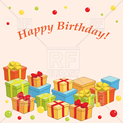 400x400 Happy Birthday Poster With Gifts And Presents Royalty Free Vector
