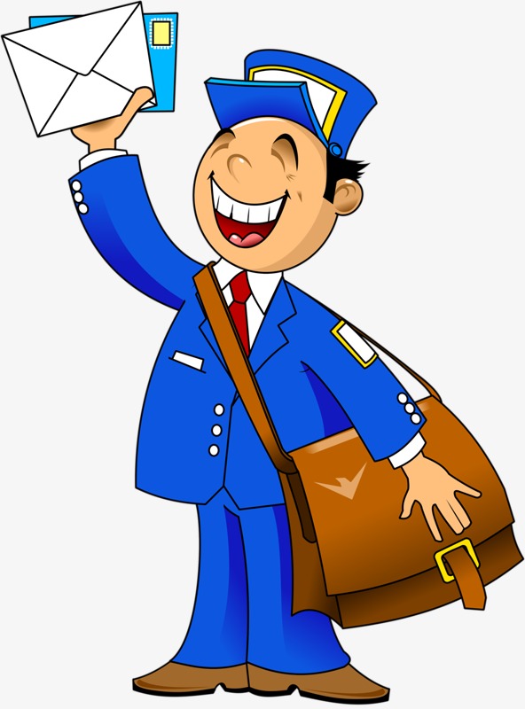 592x800 Postman, Envelope, Letter, Hand Painted Postman Png Image