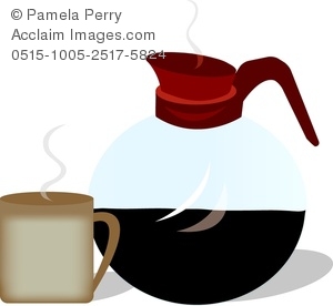 300x276 Clip Art Image Of A Restaurant Pot Of Coffee And A Mug