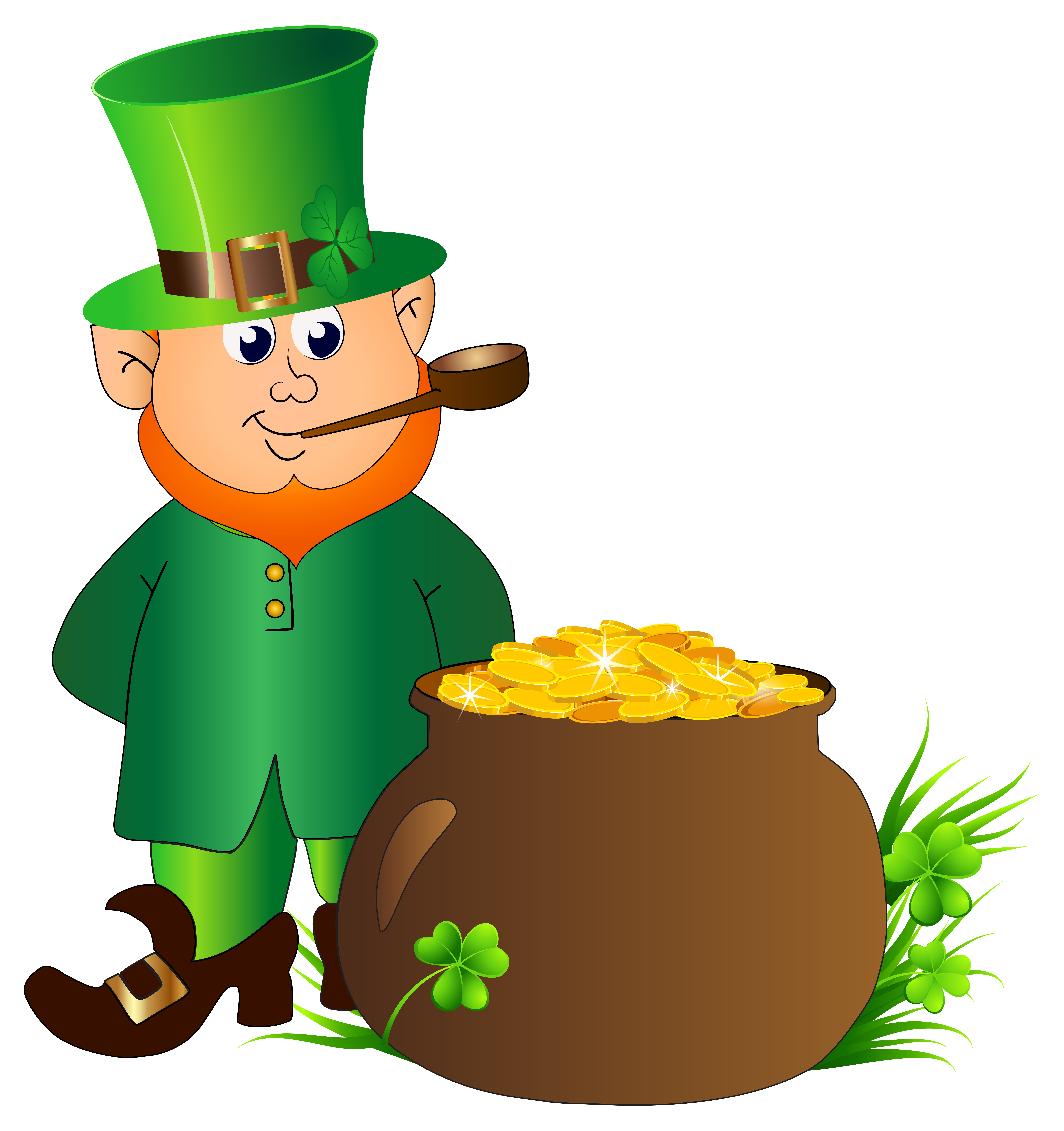 7525x8000 Leprechaun With Pot Of Gold Transparent Png Clip Art Image