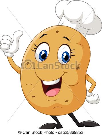 357x470 Vector Illustration Of Cartoon Potato Giving Thumb Up