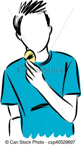 263x470 Boy Eating A Snack Potato Chips Illustration Eps Vectors