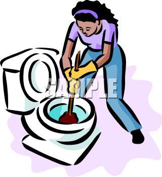 320x350 Women Clipart Cleaning Toilet