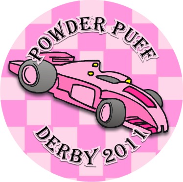 374x372 Powder Puff Derby Pins Patches