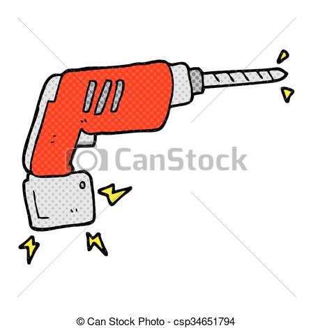 449x470 Carton Power Drill Eps Vectors