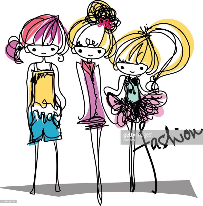 791x800 Three Girls Clipart