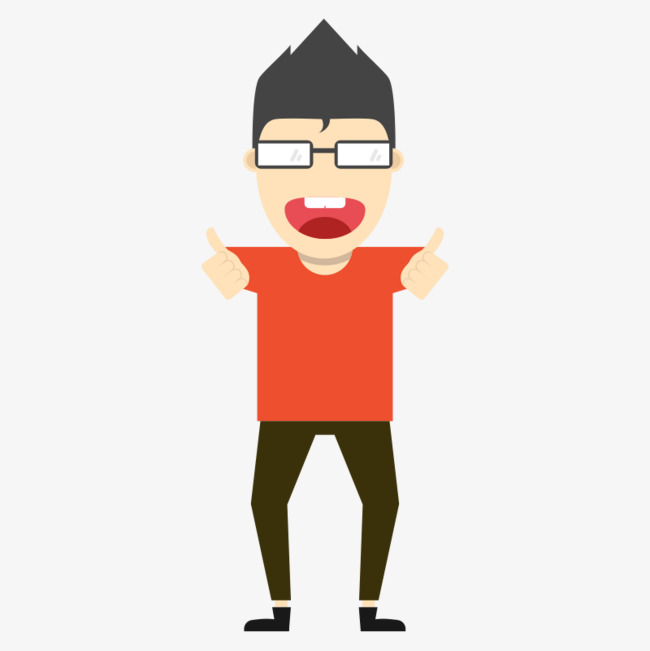 650x651 Cute Cartoon Point Praise Men, Men, Happy, Cartoon Png Image
