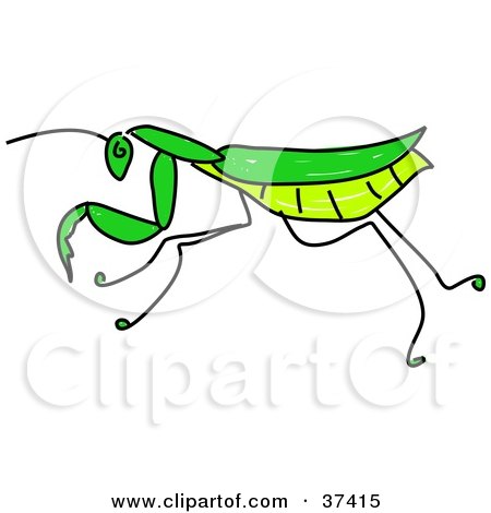450x470 Clipart Friendly Green Praying Mantis