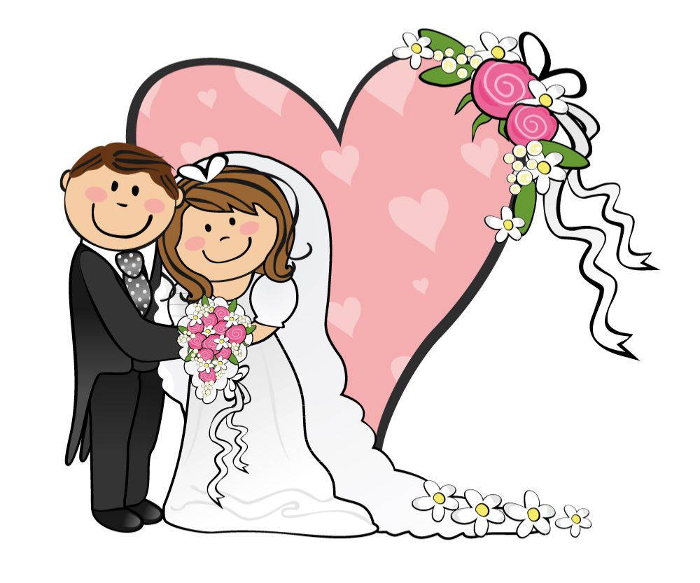 1000x833 Cartoon Funny Bride And Groom