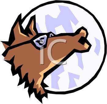 350x340 Picture Of A Cartoon Wolf Wearing Sunglasses Howling At The Moon