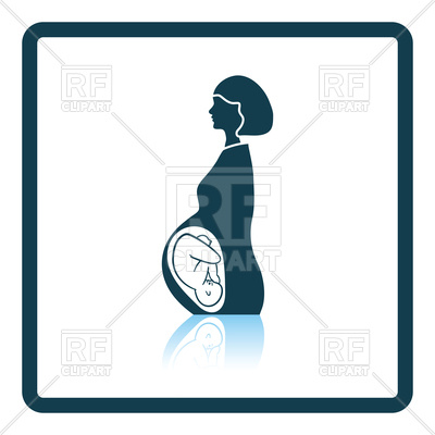 400x400 Shadow Reflection Design Of Pregnant Woman With Baby Royalty Free