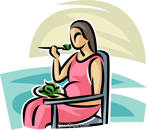 480x424 Pregnant Woman Eating Royalty Free Vector Clip Art Illustration