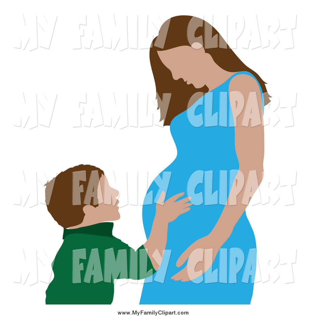 1024x1044 Clip Art Of A White Boy Hugging His Pregnant Mom By Pams Clipart